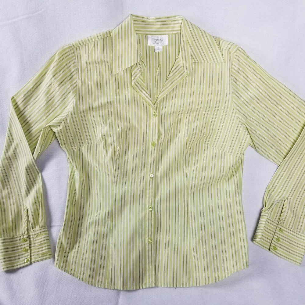Ann Taylor Loft Blouse Shirt Size 10 Striped